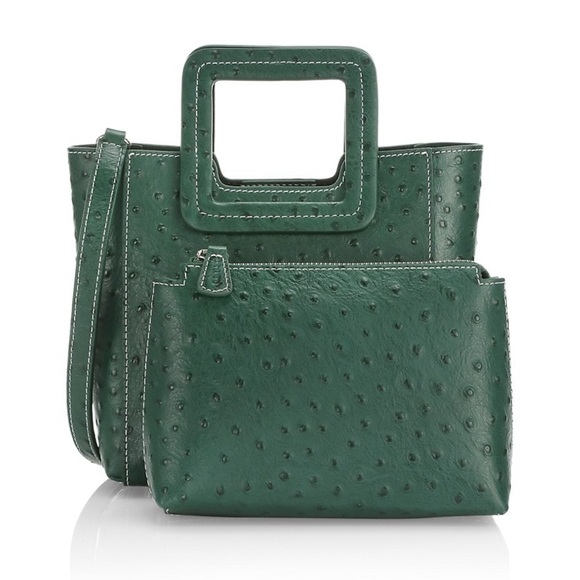 STAUD Handbags - STAUD Mini Shirley Ostritch-Embossed Leather Tote NWT